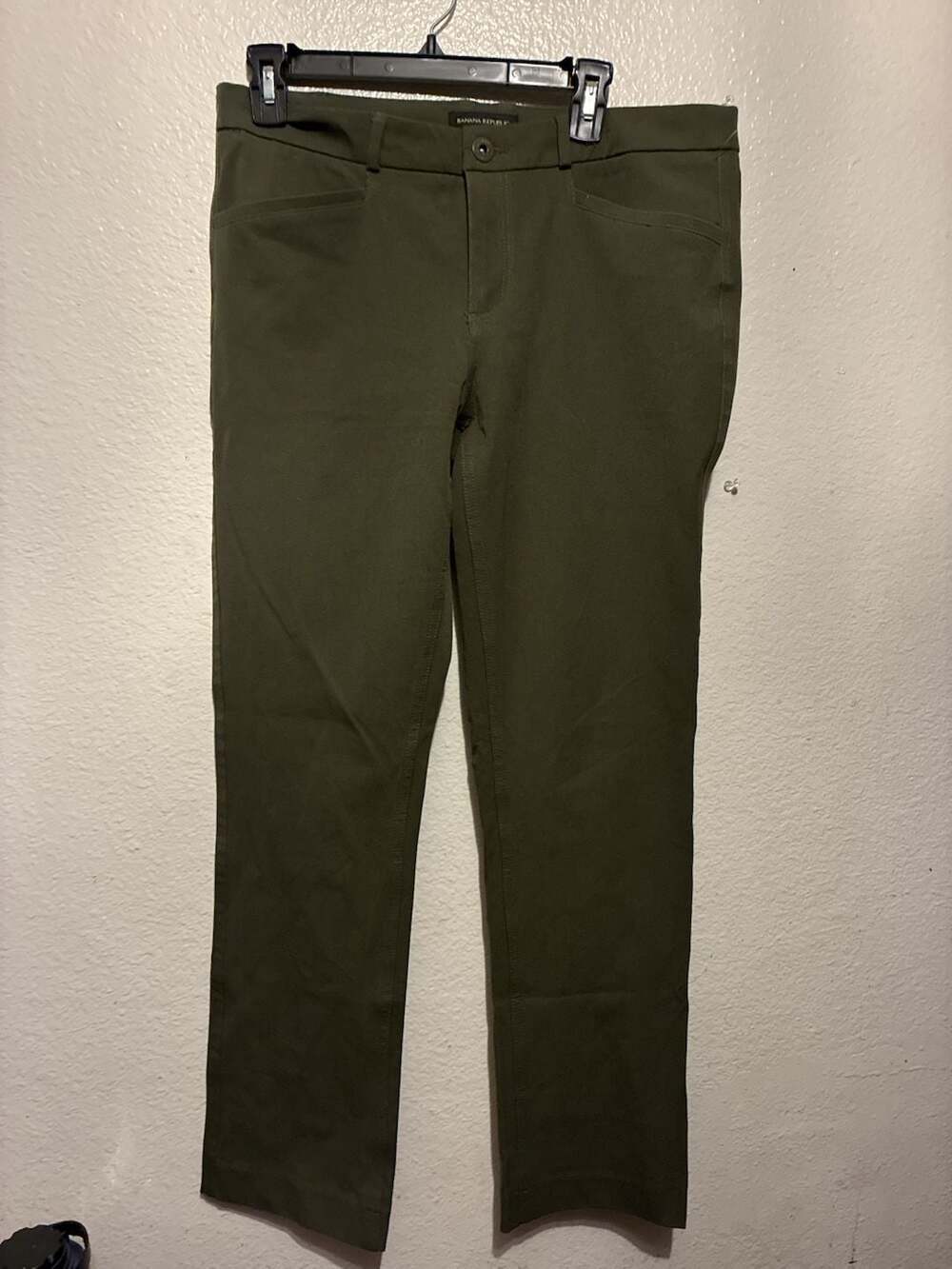 Banana Republic Women's Olive Green Slim Fit Stretch Pants
